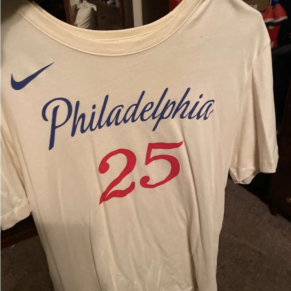 Philadelphia 76ers Ben Simmons Nike City Edition Player Name Number T-Shirt.